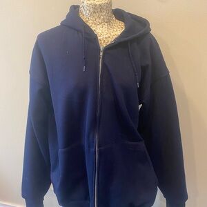 Vintage 90s Pluma Navy Blue Men's Lightweight Full zip Hoodie Jacket